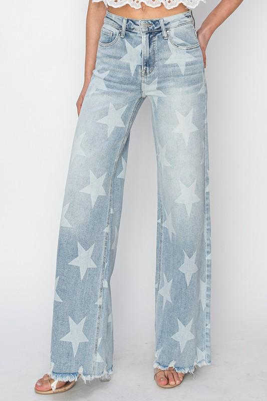 Jeans deslavados de estrellas