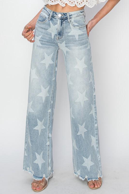 Jeans deslavados de estrellas