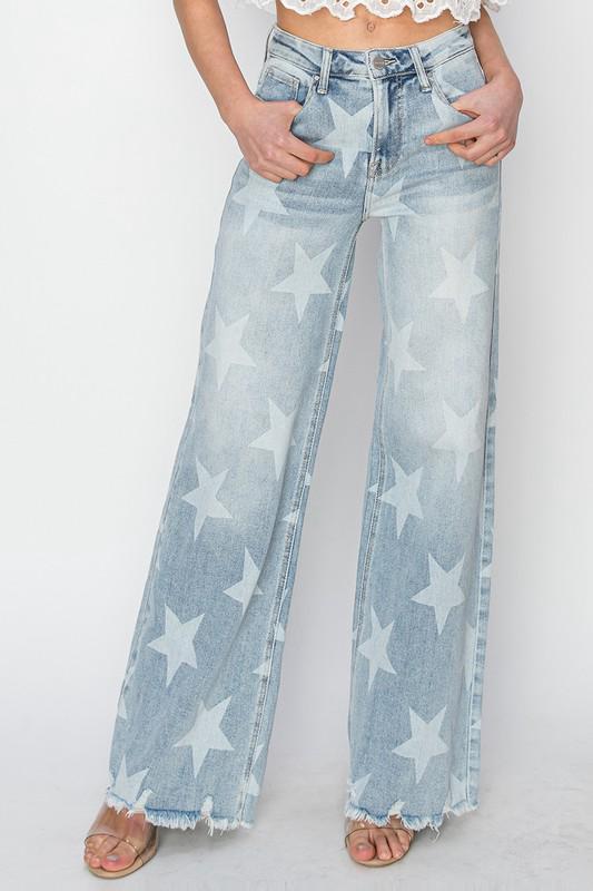 Jeans deslavados de estrellas