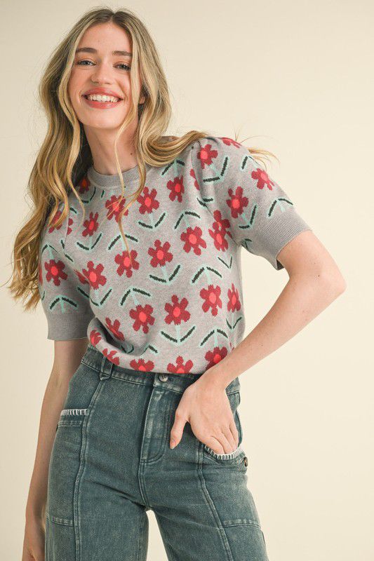 Blusa tejida de flores