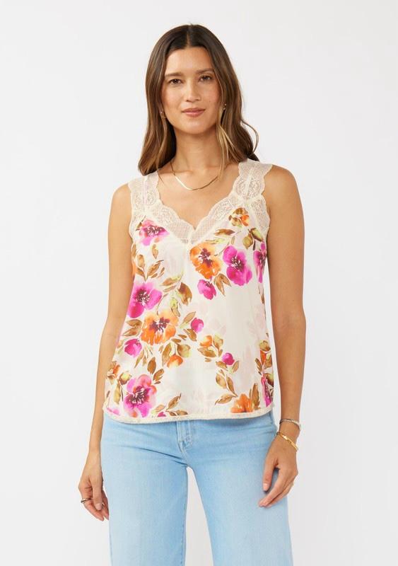 Blusa estampada con encaje