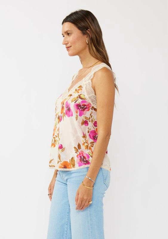 Blusa estampada con encaje