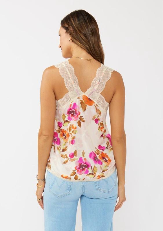 Blusa estampada con encaje