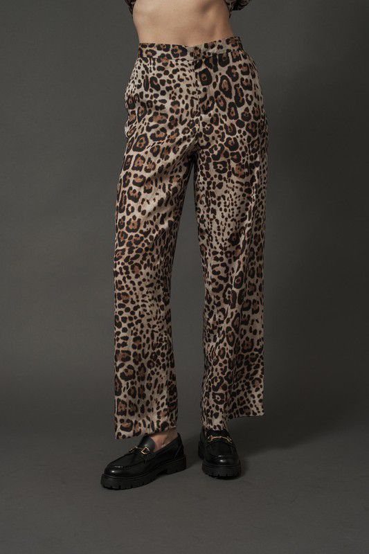 Pantalón animal print satinado