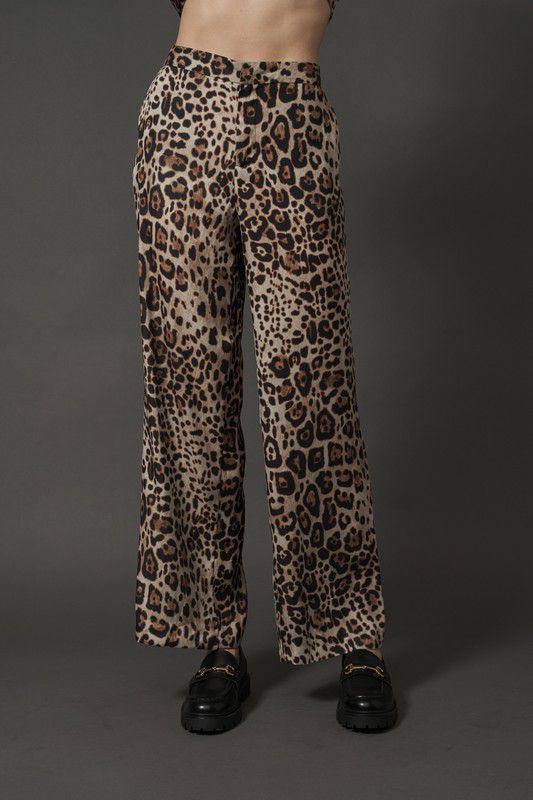 Pantalón animal print satinado